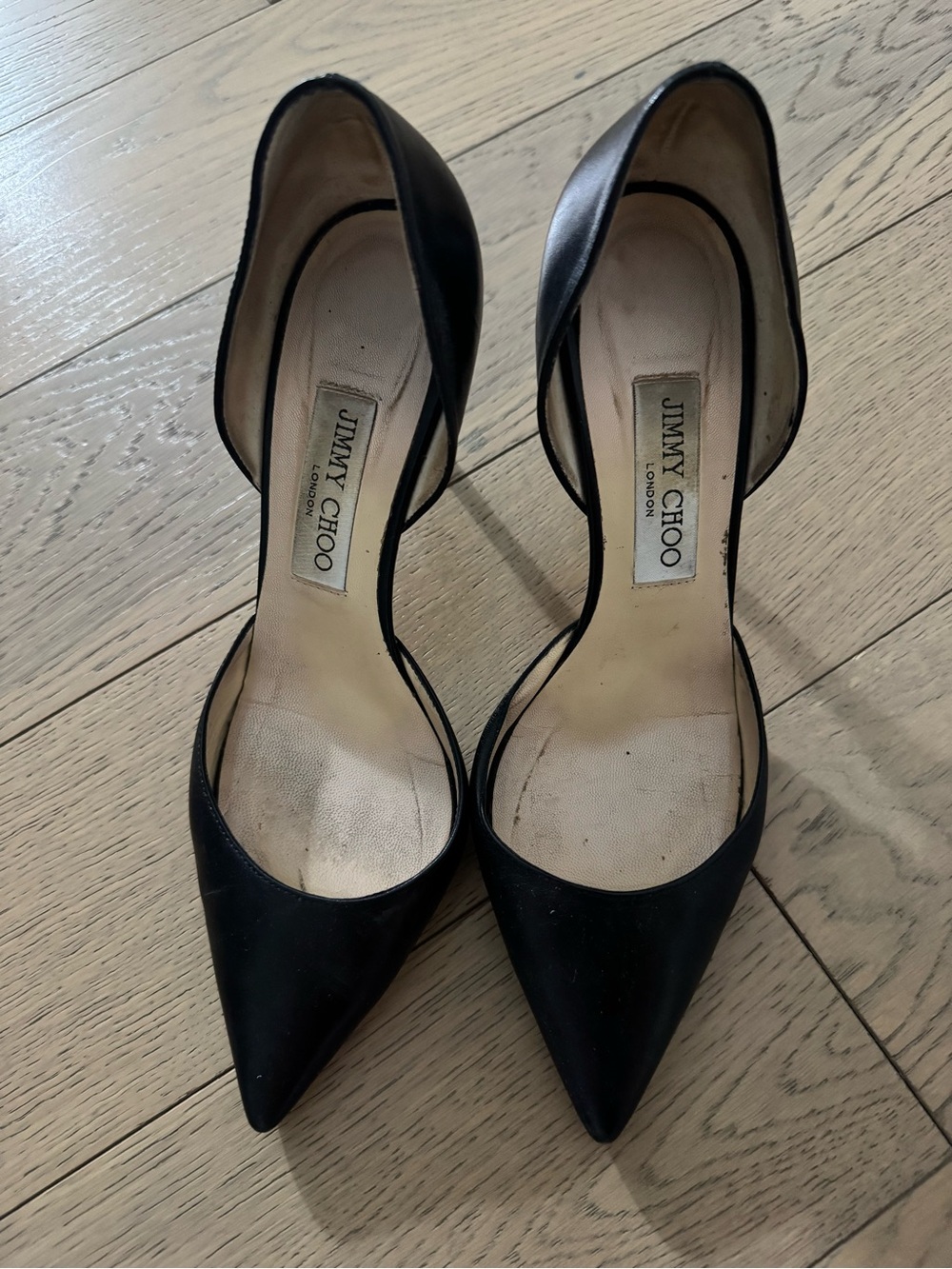 Jimmy Choo Black Pointed D'Orsay Heels